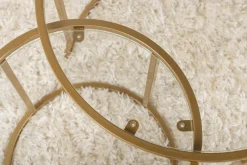 Emob Couchtisch-Set Aurum - 100% TEMPERED GLASS - Gold - 43 x 60 x 60 cm