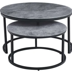 Rousseau Couchtisch-Set Boston Ø80 und Ø60cm - er Marmor