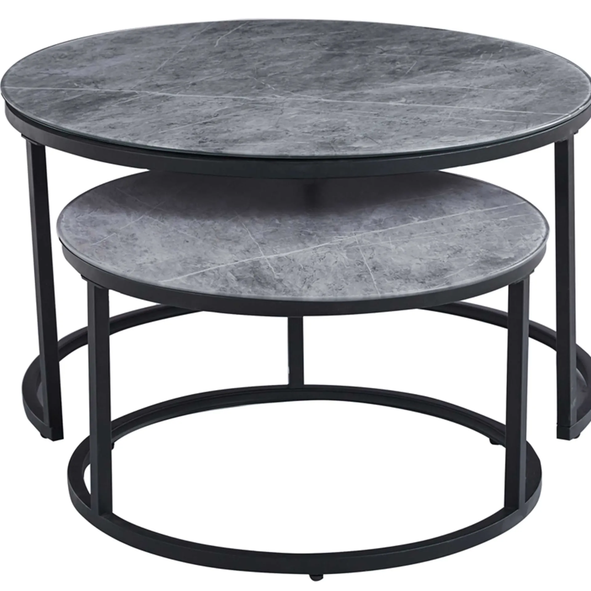 Rousseau Couchtisch-Set Boston Ø80 und Ø60cm - er Marmor