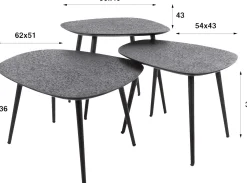 Emob Couchtisch-Set Dragusin | 62 x 51 x 36 cm |