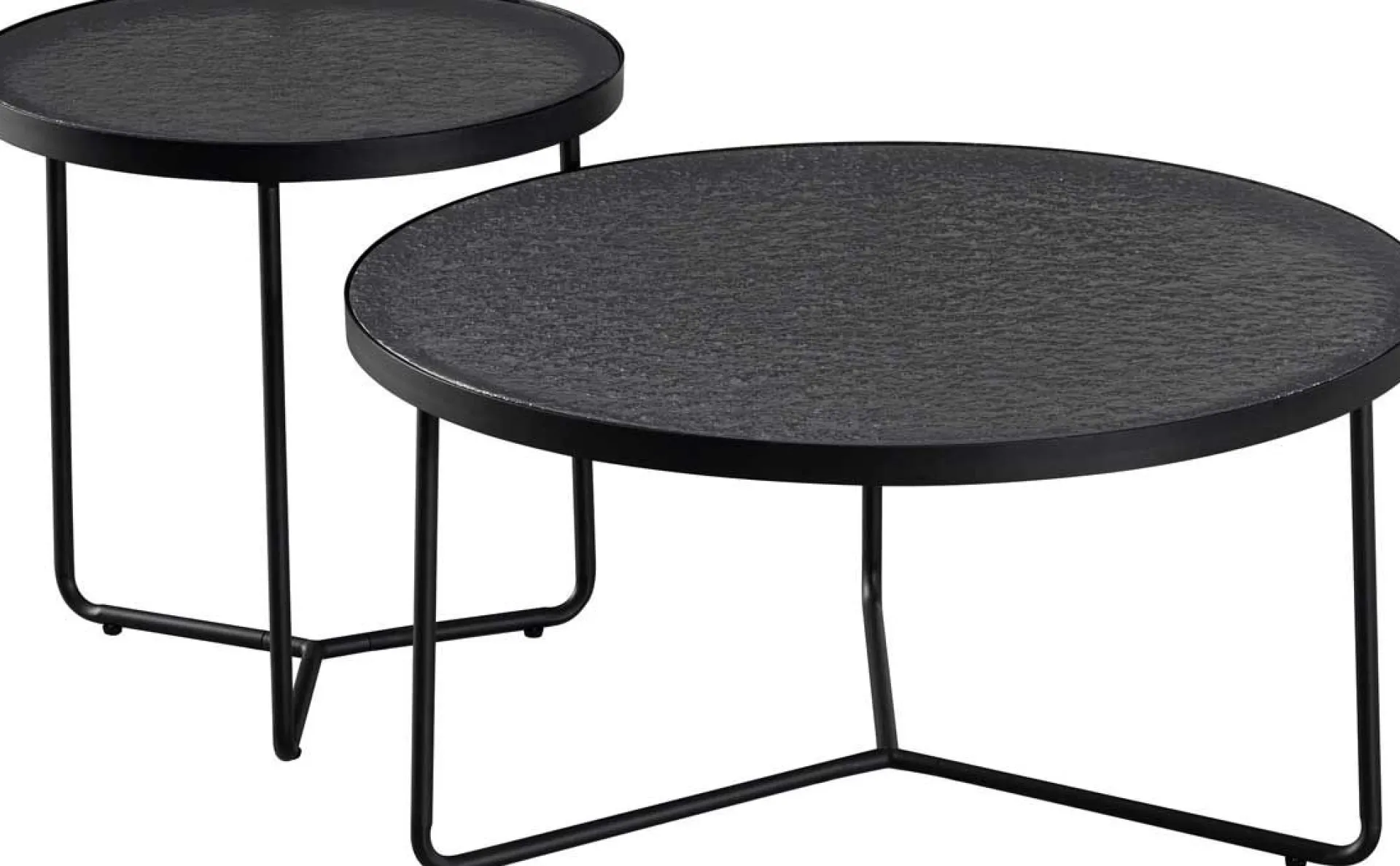 Rousseau Couchtisch-Set Melia - Ø50x50cm und Ø80x40cm - Glas -