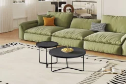 Rousseau Couchtisch-Set Melia - Ø50x50cm und Ø80x40cm - Glas -