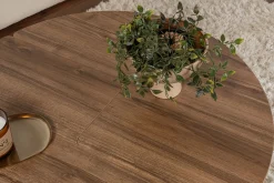 Emob Couchtisch-Set Moira - Ø90x41cm - 2 Tische - Walnuss-Dekor