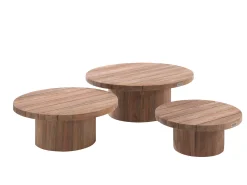 Gescova Couchtisch-Set Noah - Teakholz, 92/75/60cm,