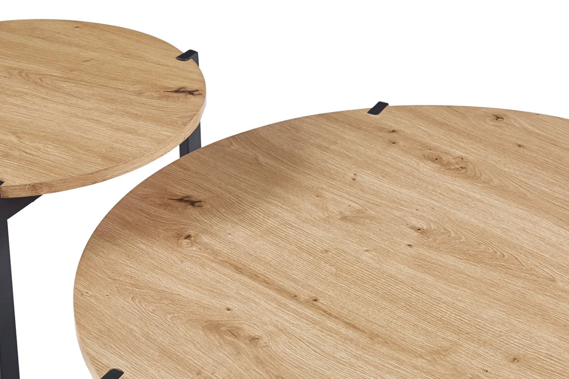 Rousseau Couchtisch-Set Pola | Ø80 x 40 cm; Ø45 x 50 cm | Design Old Oak