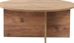 Emob Couchtisch Soleil - 100% MELAMINE - Atlantik-Kiefer - 40 x 90 x 90 cm