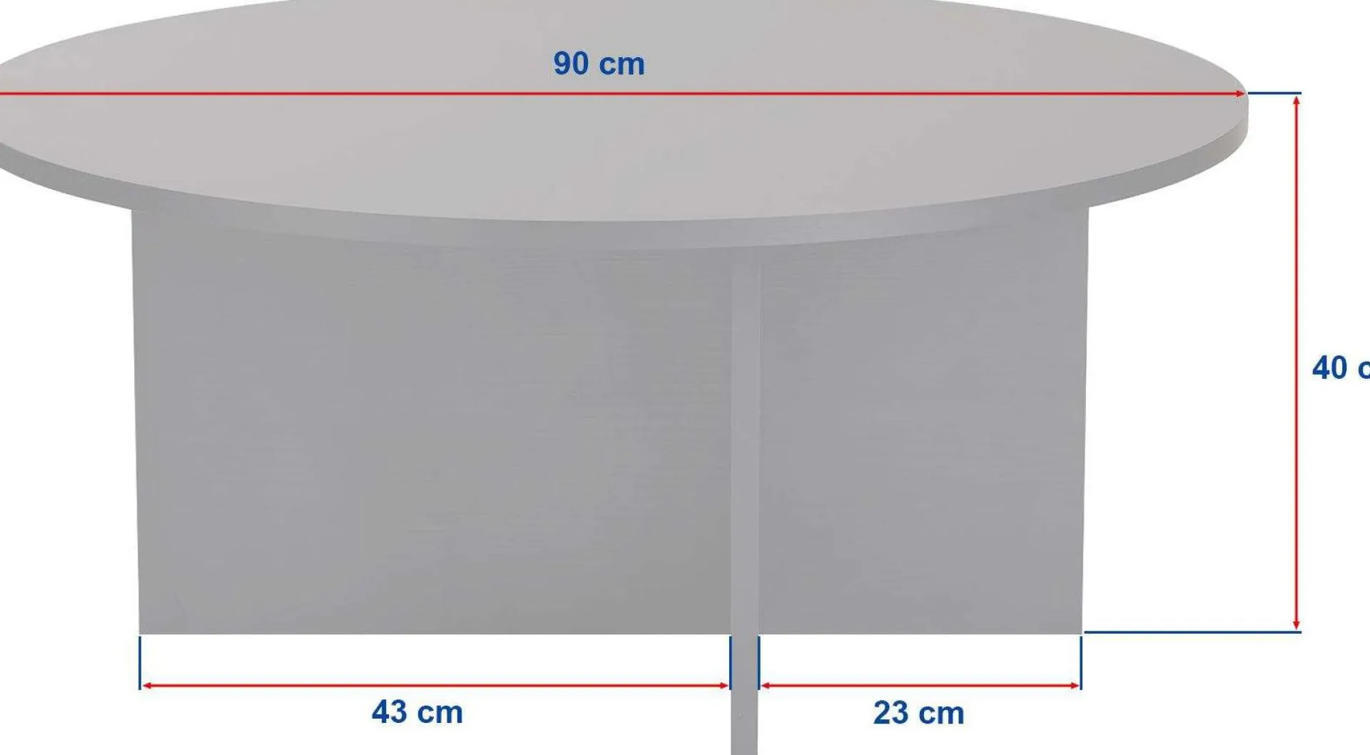 Emob Couchtisch Soleil - 100% MELAMINE - Holz - 40 x 90 x 90 cm