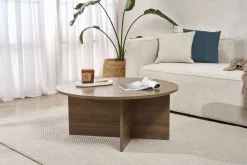 Emob Couchtisch Soleil - 100% MELAMINE - Walnuss - 40 x 90 x 90 cm