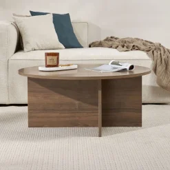 Emob Couchtisch Soleil - 100% MELAMINE - Walnuss - 40 x 90 x 90 cm