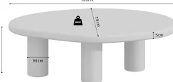 Rousseau Couchtisch Tavares - 120x70x40cm - organische Form - ecru