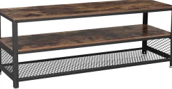 Couchtisch/TV-Schrank Bill 140x40 2 Regale - rustikal braun/schwarz