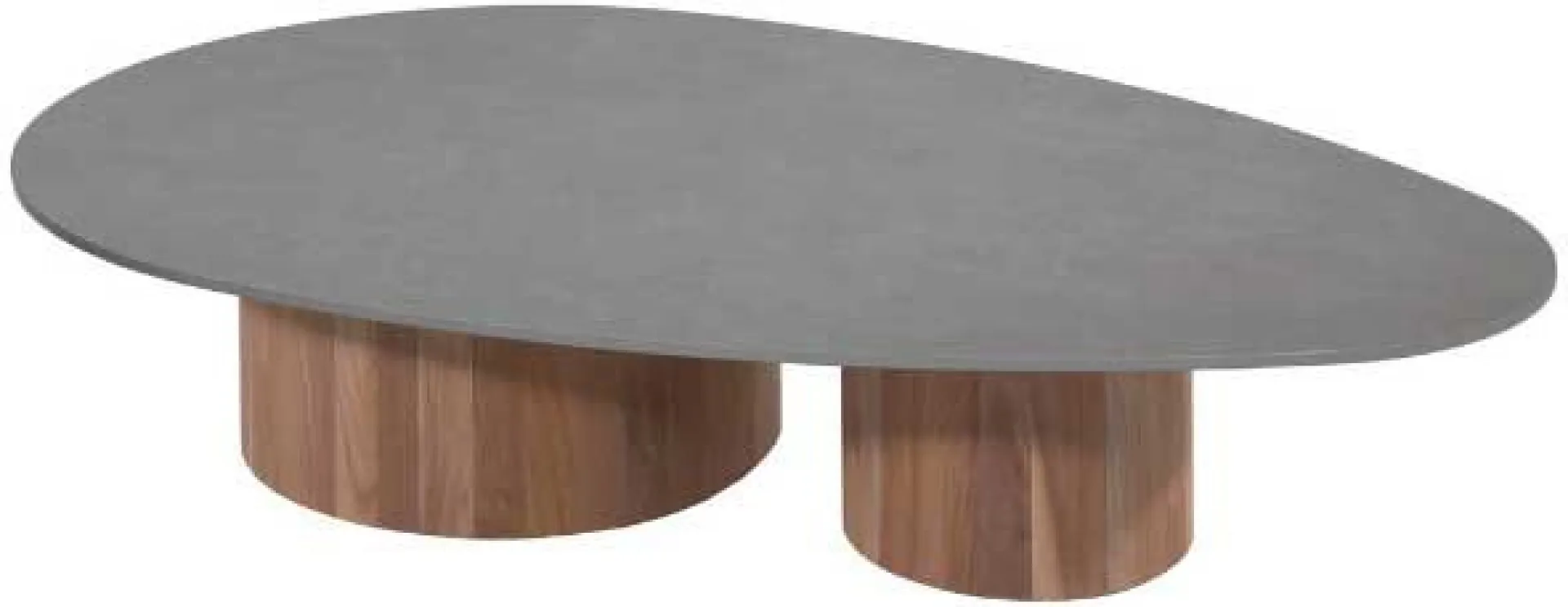 Gescova Couchtisch Viola 140x90cm Teakholz & gesinterter Stein Dunkelgrau