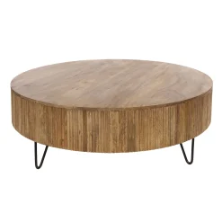 Emob Couchtisch Wave - Ø120x38cm - Mangoholz massiv
