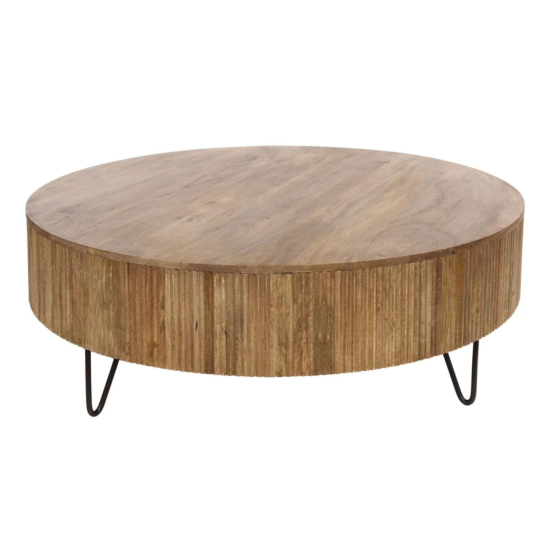 Emob Couchtisch Wave - Ø120x38cm - Mangoholz massiv