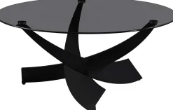 Rousseau Couchtisch Weston - Ø90x41cm - Glas und Metall -