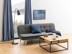 Emob Couchtisch Willford 80x80 - Eiche/schwarz
