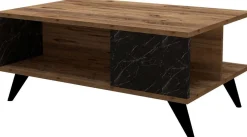 Emob Couchtisch Yuka - 100% MELAMINE - Nussbaum - 90 x 39,5 x 60 cm
