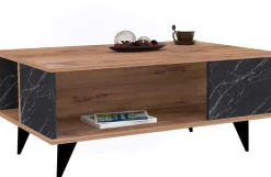 Emob Couchtisch Yuka - 100% MELAMINE - Nussbaum - 90 x 39,5 x 60 cm