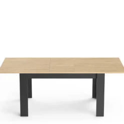 CBA Craig Ausziehbarer Esstisch 160/200 x 90 cm-Hamilton Eiche/Mattschwarz
