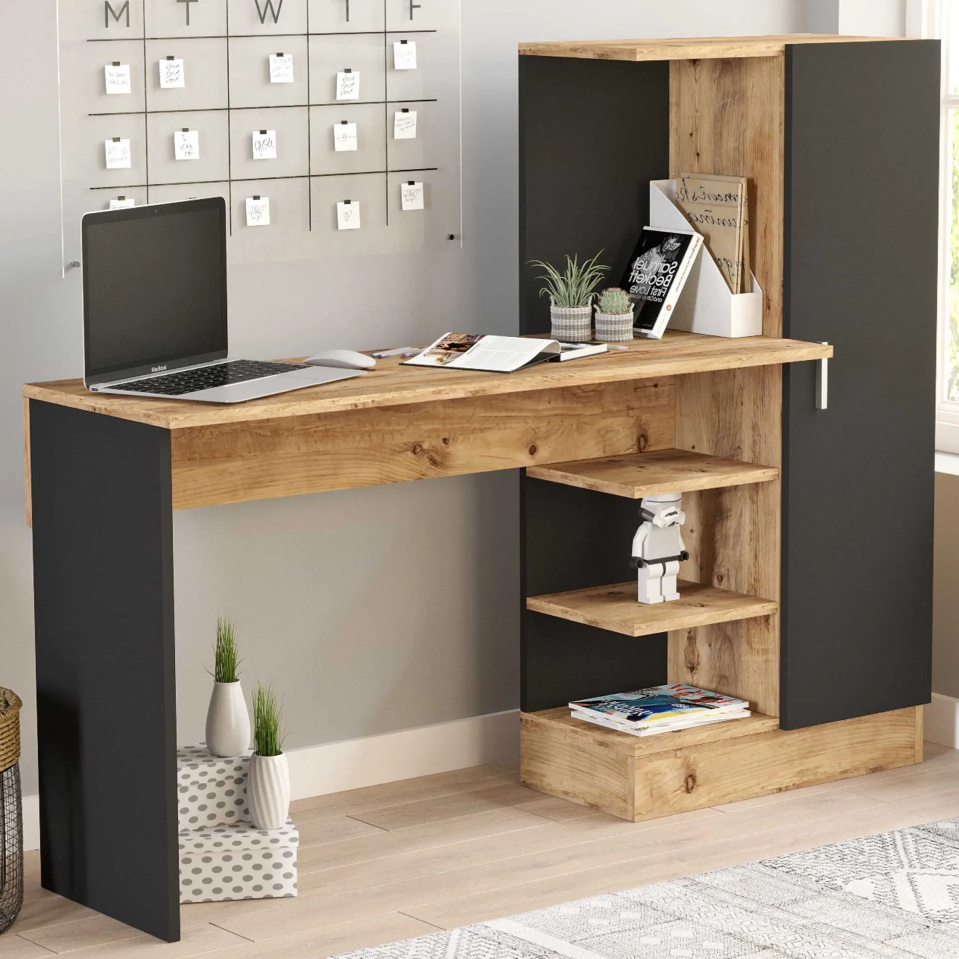 Emob CT2 Schreibtisch | 100 % Melamin | Atlantische Kiefer,
