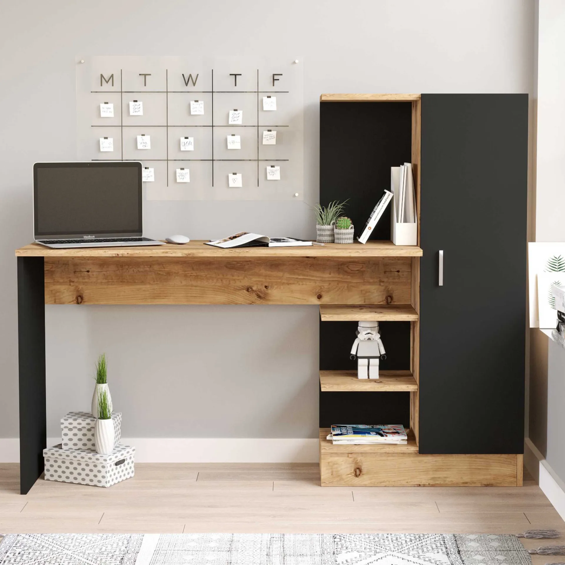 Emob CT2 Schreibtisch | 100 % Melamin | Atlantische Kiefer,