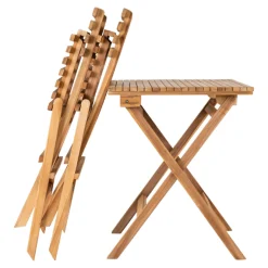 House Nordic Cuenca Café Set - Teak 2-Stuhl und 1-Tisch Natur