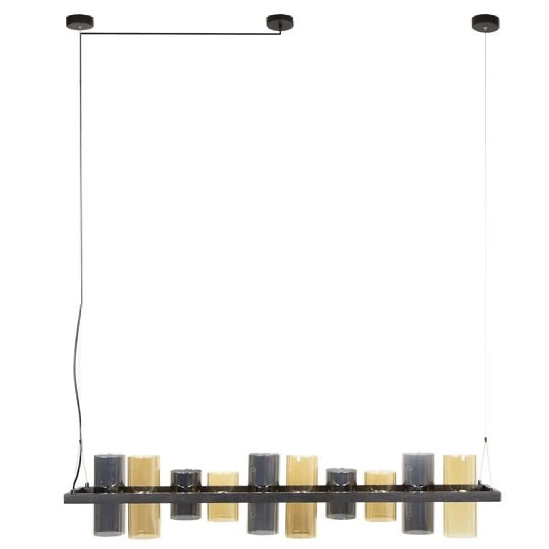 Emob Cylian Pendelleuchte 130 cm-amber/chromes Glas