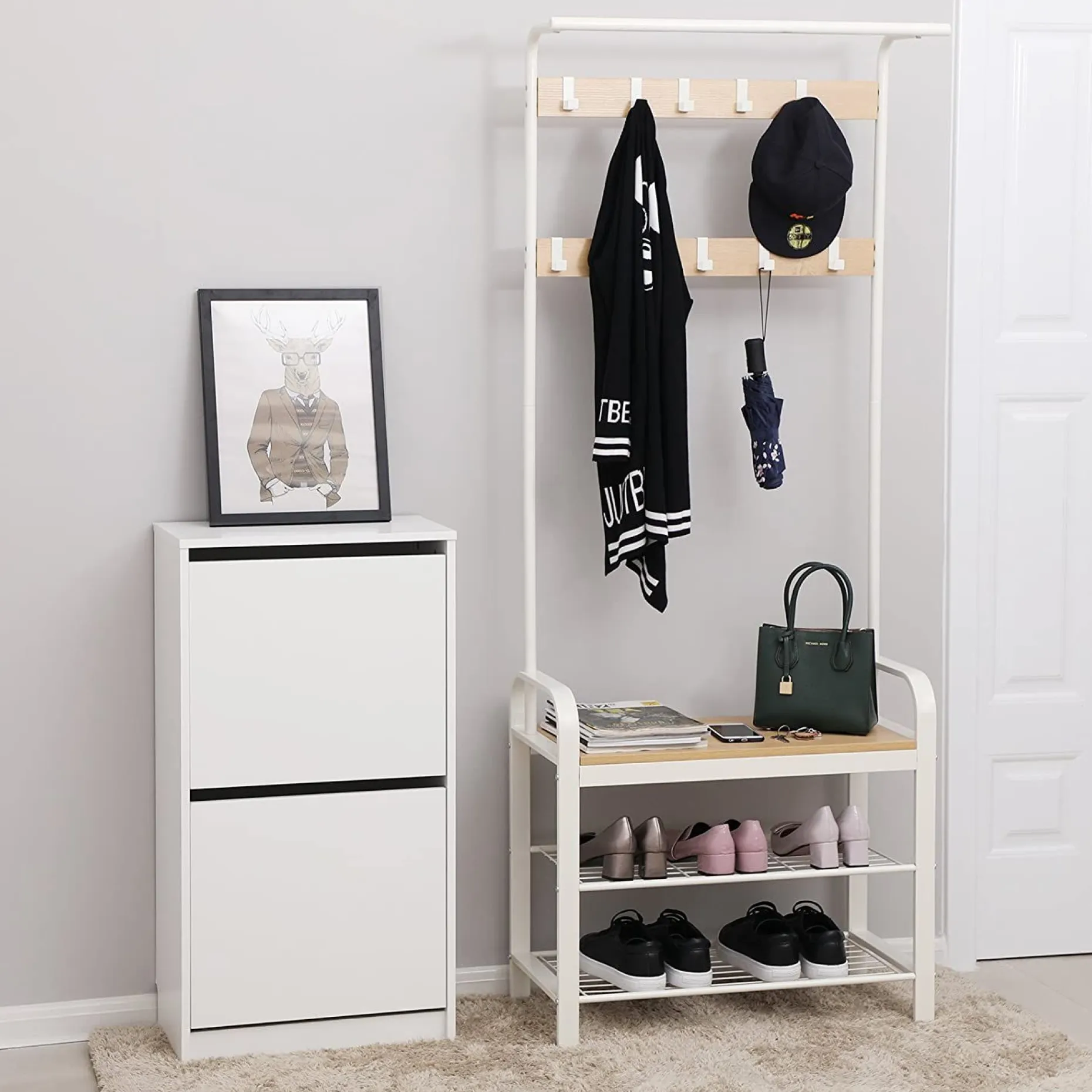 Dago Garderobe - Eiche/Weiß