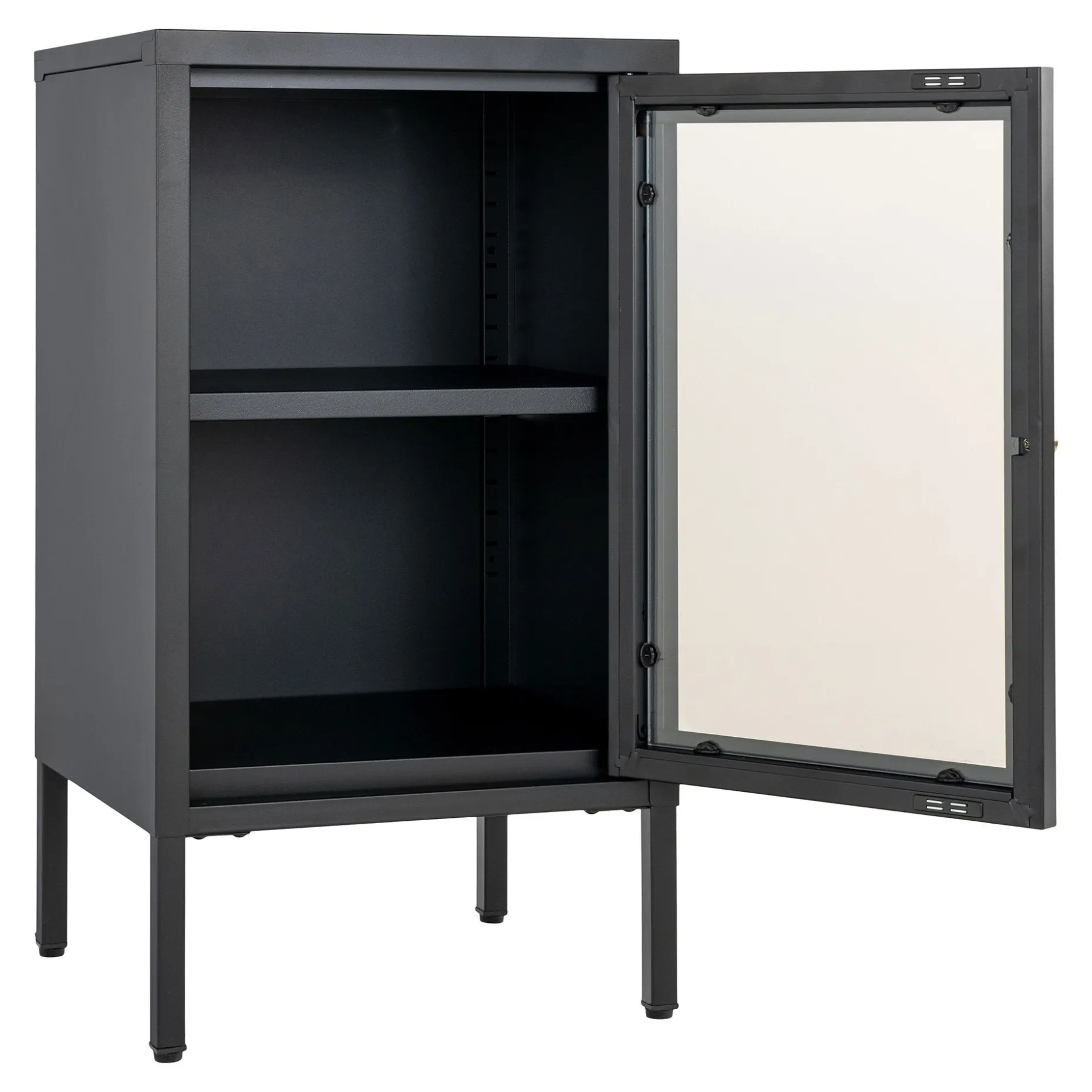 Dalby-Schrank aus schwarzem Stahl und Glas