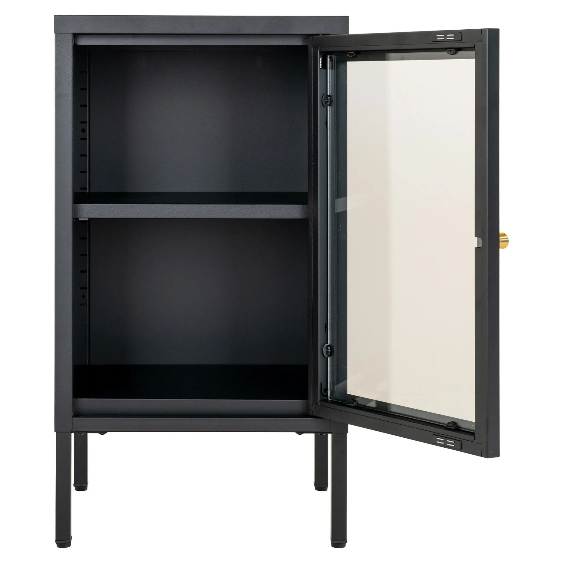 Dalby-Schrank aus schwarzem Stahl und Glas