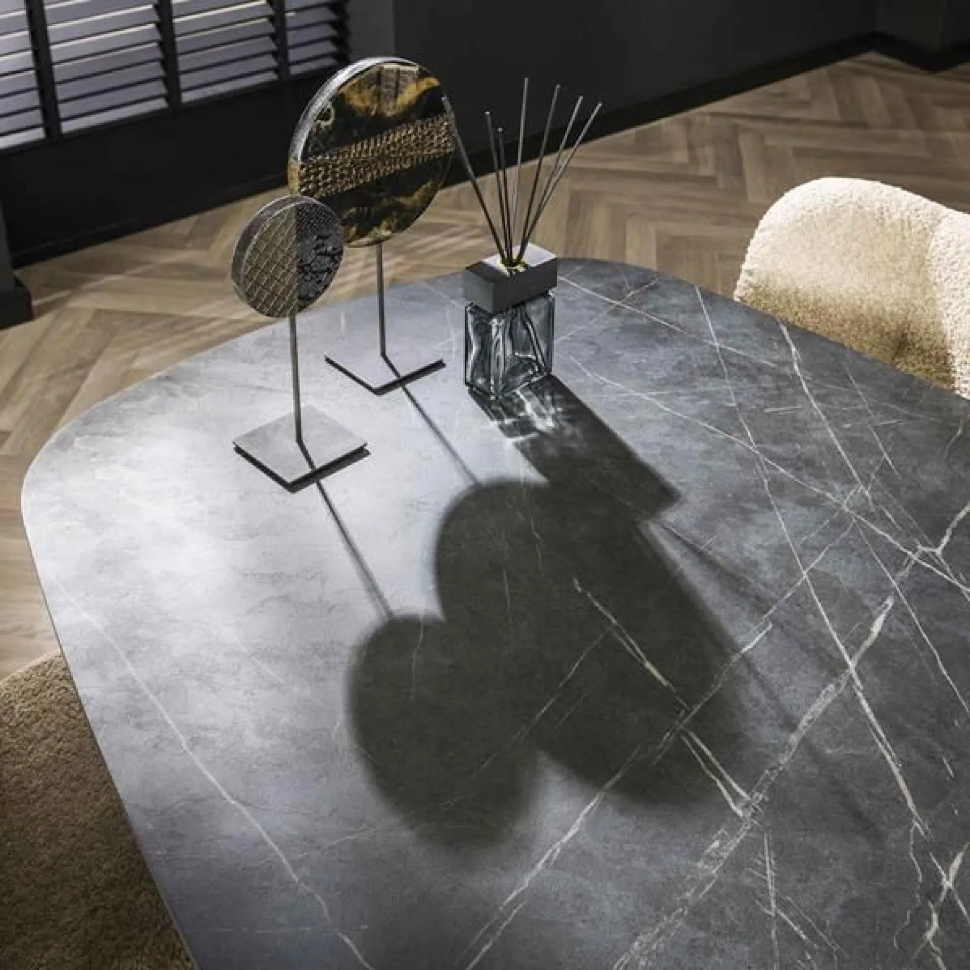 Emob Danielle Esstisch 105x215 cm-Schiefer