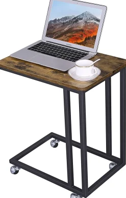 Vasagle Dante Laptop-Tisch auf Rollen - rustikal braun/schwarz