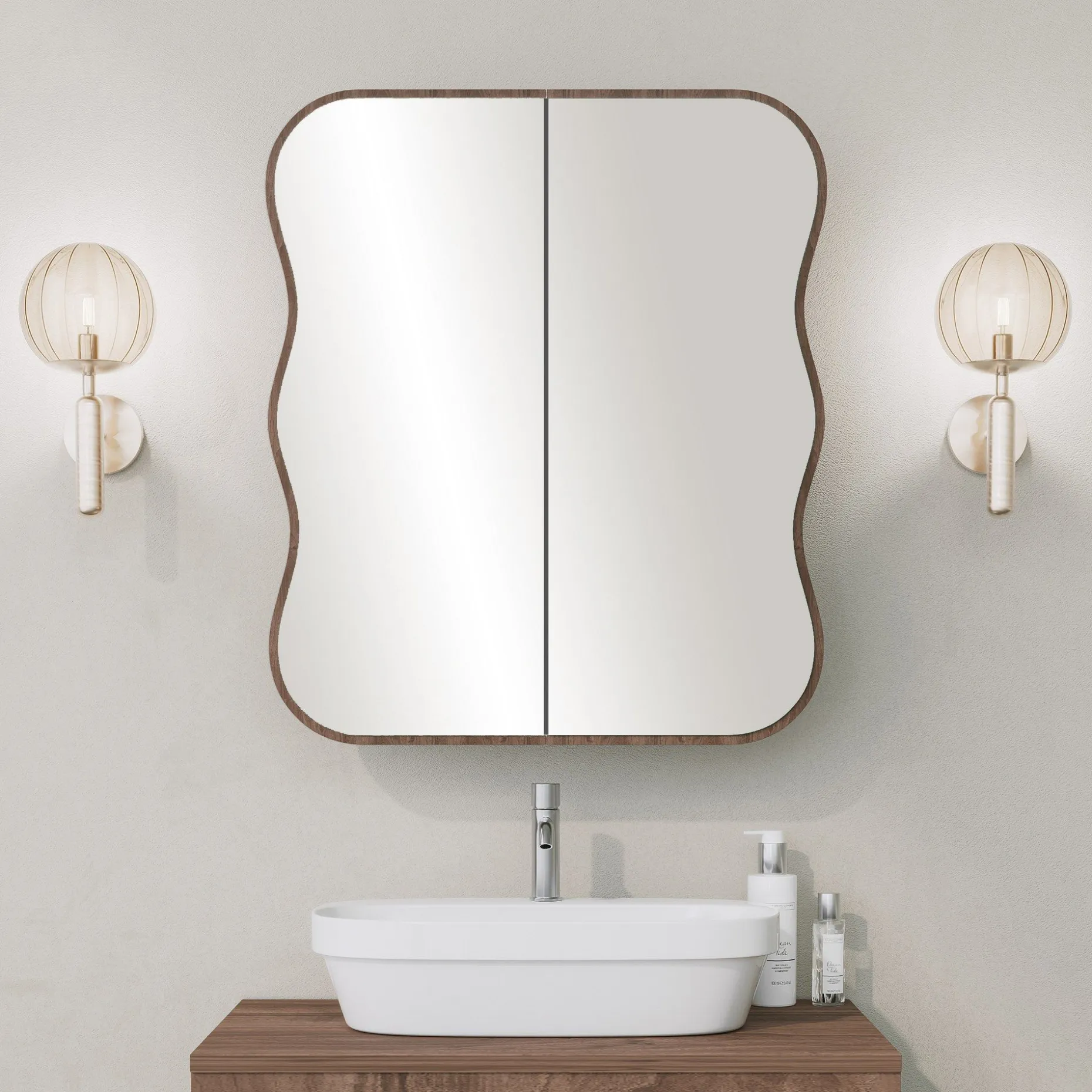 Day Dream Badezimmerschrank | 100 % Hartfaserplatte | Walnuss