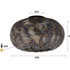 Emob Deckenleuchte Zaccagni | Ø40 x 20 cm | Schwarz-