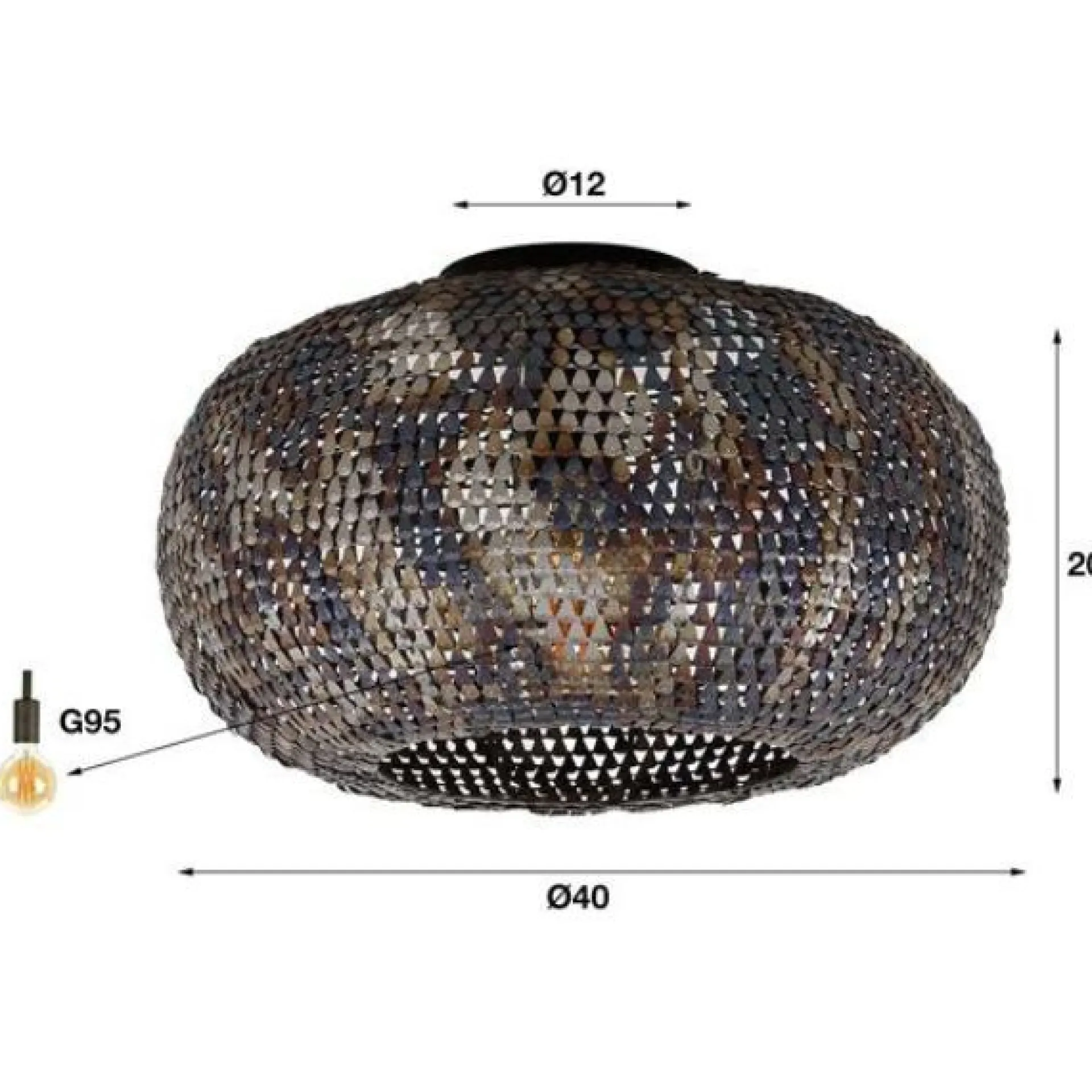Emob Deckenleuchte Zaccagni | Ø40 x 20 cm | Schwarz-