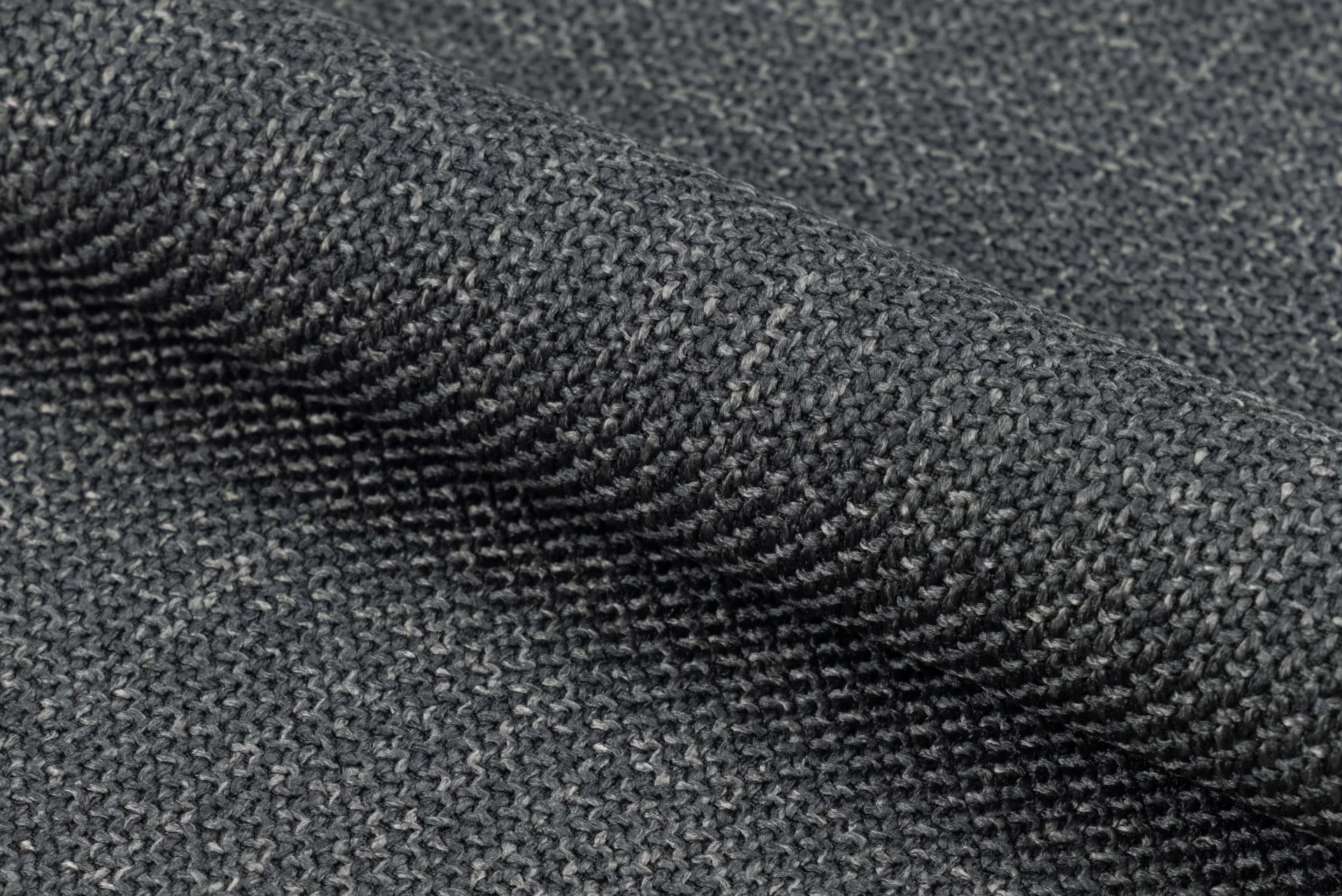 Emob Denise Esszimmerstuhl: Basel Fabric, Dunkelgrau und Schwarzstahl