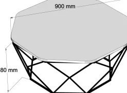 Emob Diamond Couchtisch | 100 % MELAMIN | Eiche