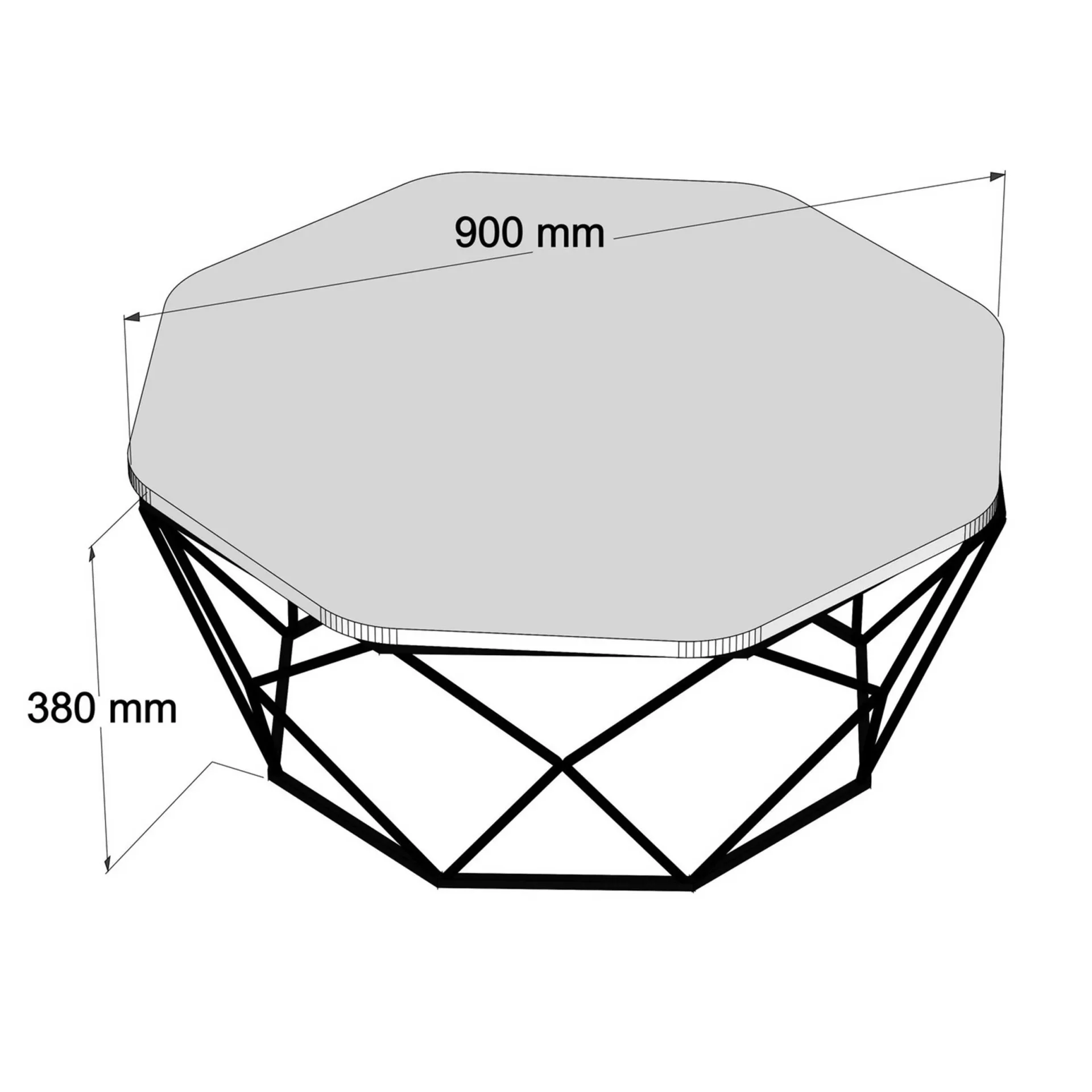 Emob Diamond Couchtisch | 100 % MELAMIN | Weiß