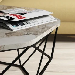 Emob Diamond Couchtisch | 100 % MELAMIN | Weiß