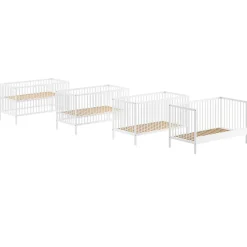 DinoKleinkindzimmer : Kleinkindbett 70x140cm und Wickeltisch - Kiefer weiß