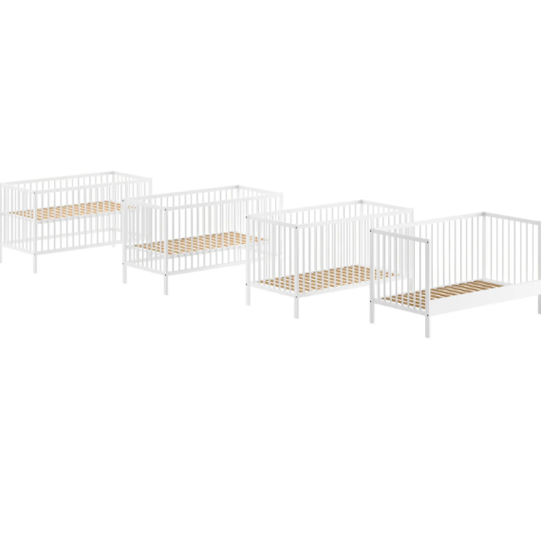 DinoKleinkindzimmer : Kleinkindbett 70x140cm und Wickeltisch - Kiefer weiß