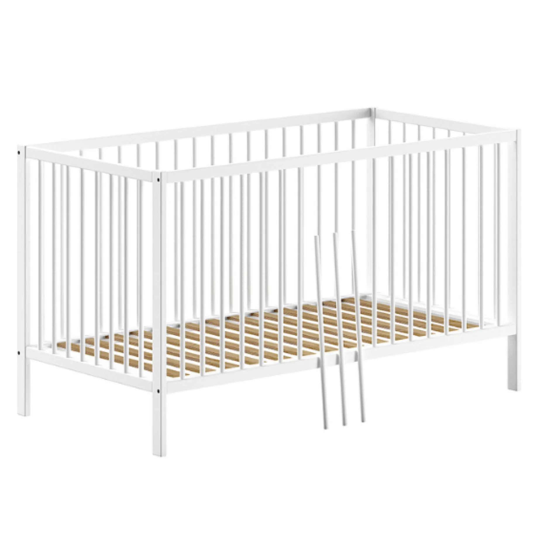 DinoKleinkindzimmer : Kleinkindbett 70x140cm und Wickeltisch - Kiefer weiß