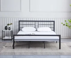 Dixon Metall-Doppelbett - 160x200cm - mattschwarz