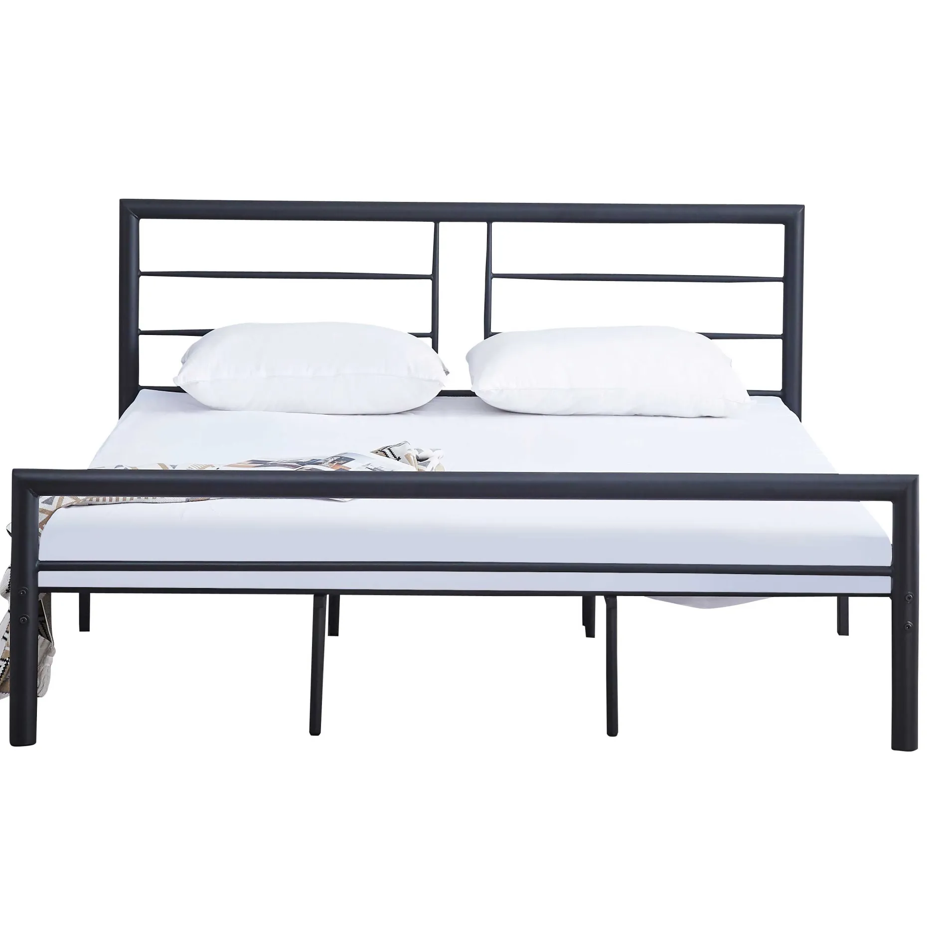 Dixon Metall-Doppelbett - 160x200cm - mattschwarz