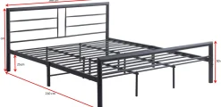 Dixon Metall-Doppelbett - 160x200cm - mattschwarz