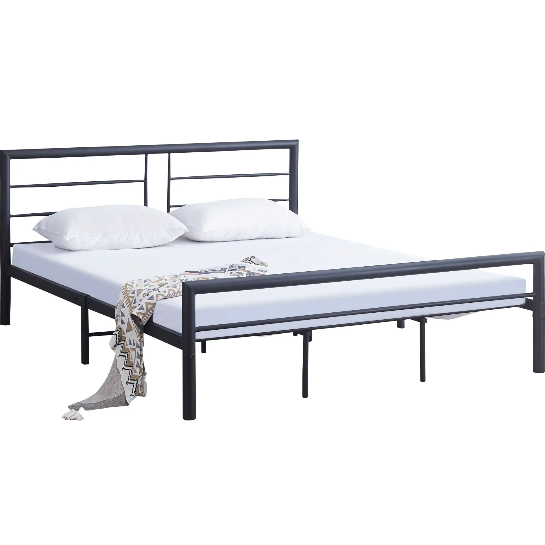 Dixon Metall-Doppelbett - 160x200cm - mattschwarz
