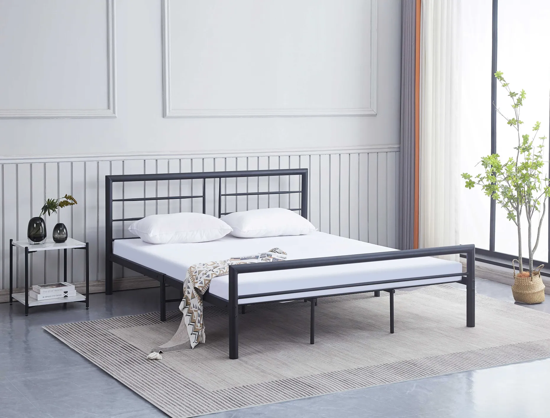 Dixon Metall-Doppelbett - 160x200cm - mattschwarz