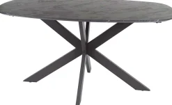 Emob Dänischer Esstisch Oval 150 cm Graphit Melamin