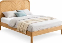 Doppelbett Alessia - 140x200cm - mit Lattenrost - massiver Eiche