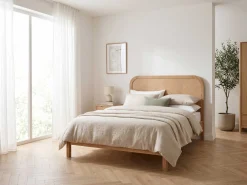 Doppelbett Alessia - 140x200cm - mit Lattenrost - massiver Eiche